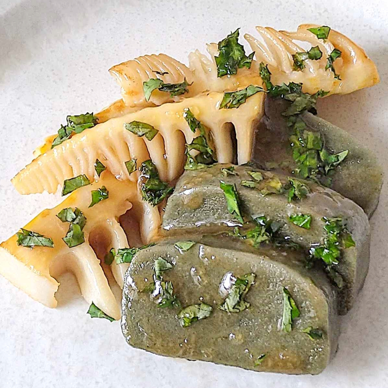 よもぎ麸の木の芽焼き